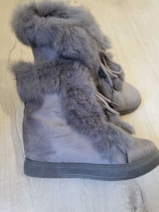 Сиви боти естествен пух