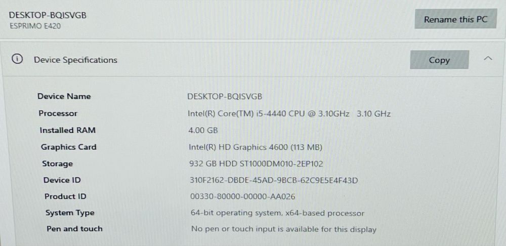 Vand Pc i5 + Monitor 28”