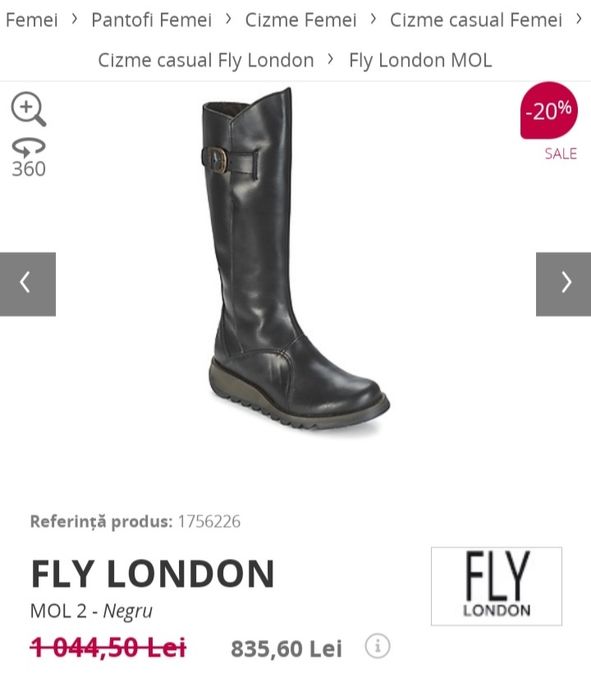 Cizme piele FLY LONDON nr.35