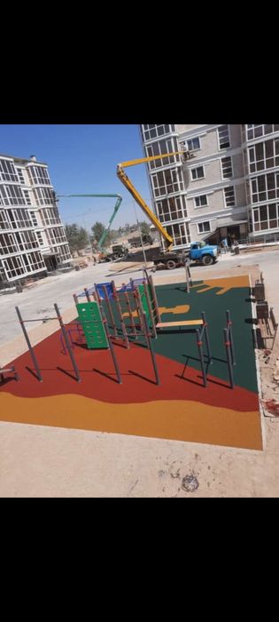 Резиновое покрытие из резиновой крошки. Тартан резиновой крошки