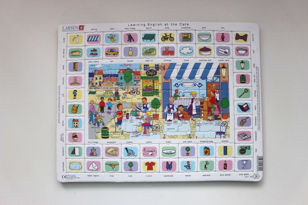 3 учебни пъзела по английски език и 1 с карта на Европа - Larsen