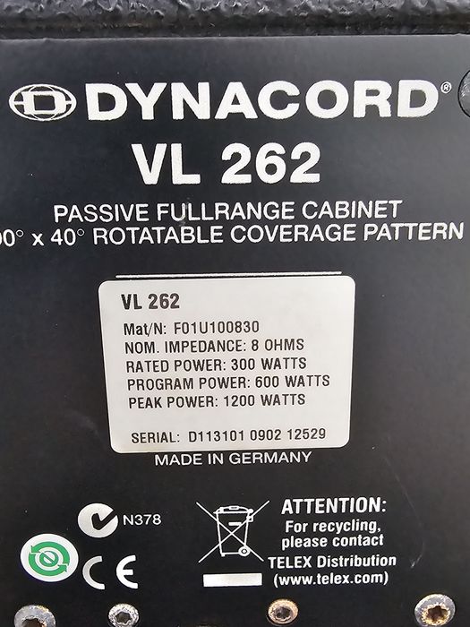 Sistem  activ Dynacord / VL 262 / Powersub 315 /  2 x Sub 115