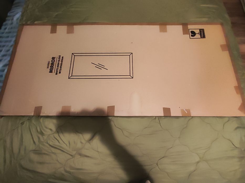 Ново огледало Jysk Maribo 72 x 162 бял гланц