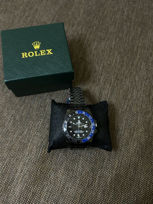 Ceas Rolex Nou de Barbati Negru cu Albastru