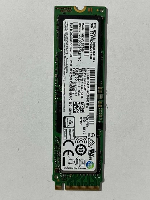 Ssd 1Tb m2 NVMe PM981 SAMSUNG - Express 3.0 X4, 99% Sanatate