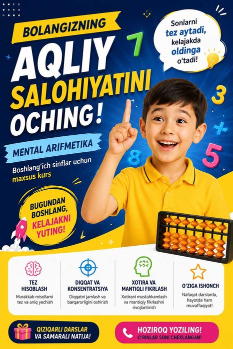 Mental arifmetika kursi boshlang‘ich sinflar uchun