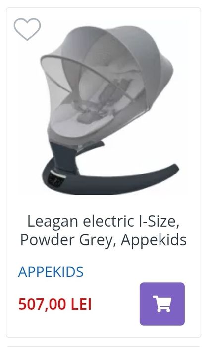 Leagan electric pentru bebelusi