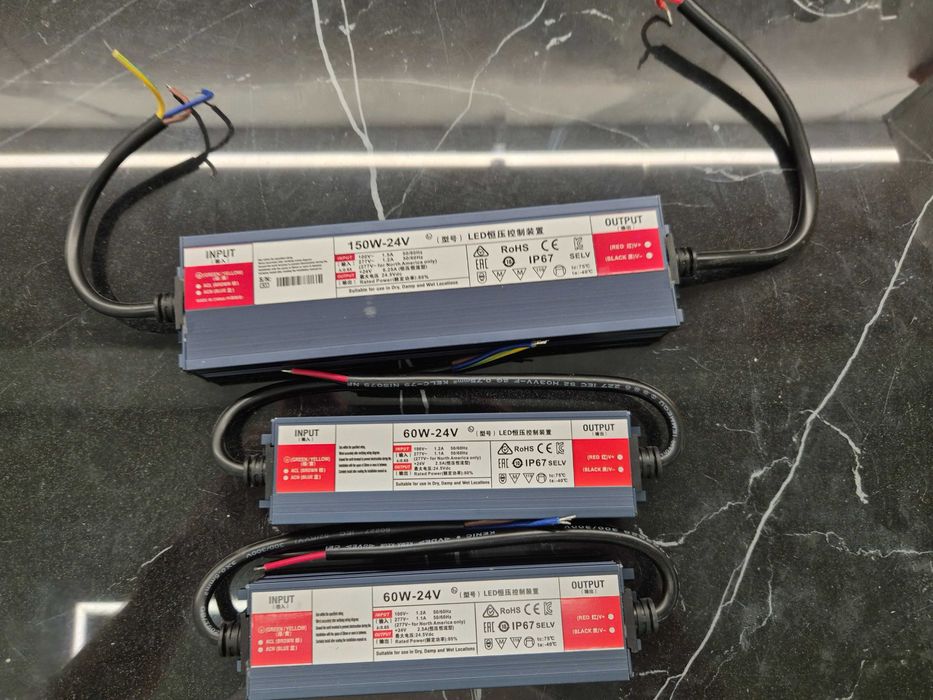 LED захранвания 24V - 3 бр. (1x150W + 2x60W) | НОВИ