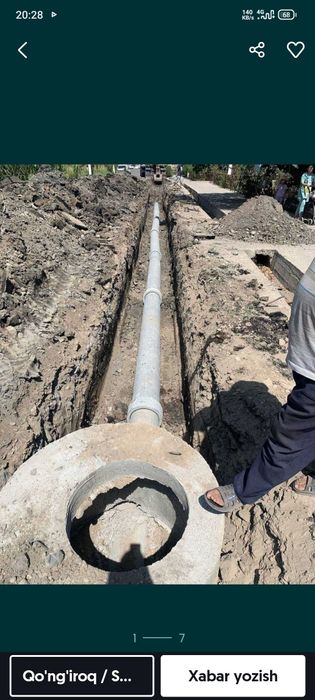 Urach kanalizatsiya ishlari ura oʻra