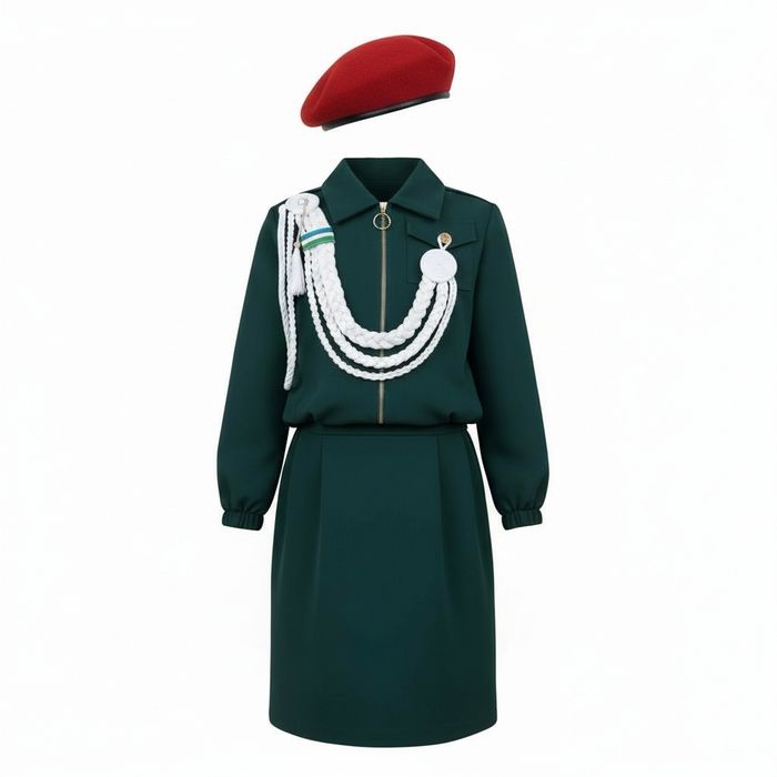 Harbiy kiyim to'plami - kostyum, shim (yubka) , bosh kiyim.