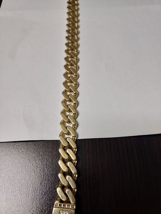 Lant + Bratară Cuban 14k Italia