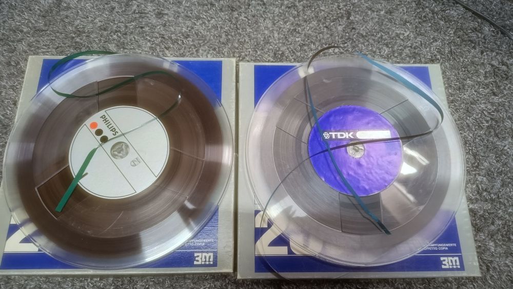 PHILIPS set doua role 26 cm penteu magnetofoane retro