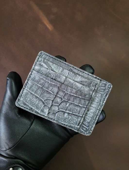 Portcard piele exotica Crocodil