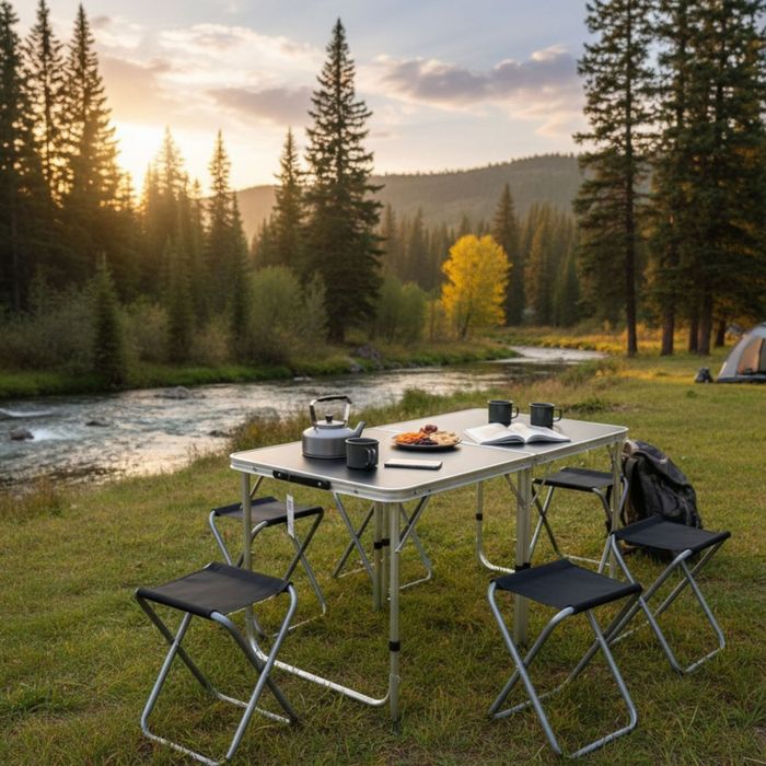Сгъваема къмпинг маса с 4 стола