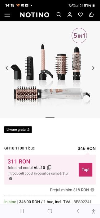 Vand perie Bellissima cu aer cald 5in1 11726 my pro gh 18 1100