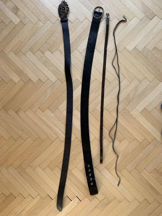 Сет от луксозни кожени дамски женски мъжки войнишки колани и тиранти