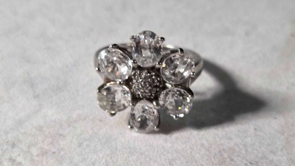 Inel argint vintage cu zirconii