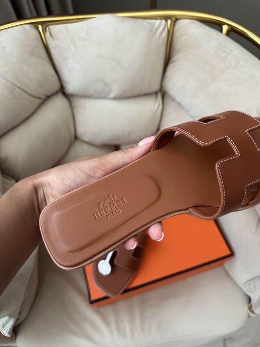 Papuci hermes oran piele naturala