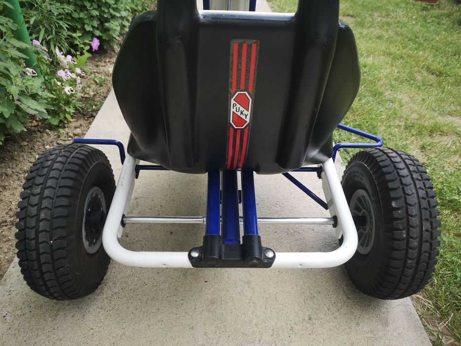 Cart/Kart cu pedale pentru copii PUKY F600 L 5-10 ani alb/albastru