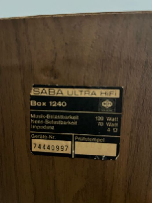 Boxe SABA 1240 Ultra Hi-Fi