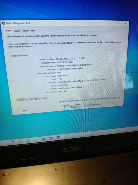 Acer Aspire 17" proc intel dual RAM 8GB SSD 256gb bateria tine