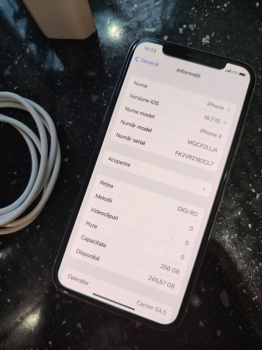 IPhone X 256GB Display Original Alb Impecabil