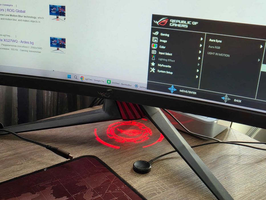 Гейминг монитор 27" ASUS ROG Strix XG27WQ – за ремонт / части / Здрава матрица и работещ