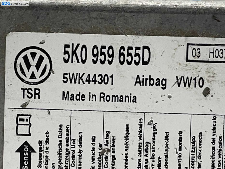 Unitate Modul Calculator Control Airbag Volkswagen Audi Skoda Seat Cod 5K0969655D [L3759]