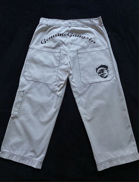 Pantaloni albi print hip hop 90’s rap cargo