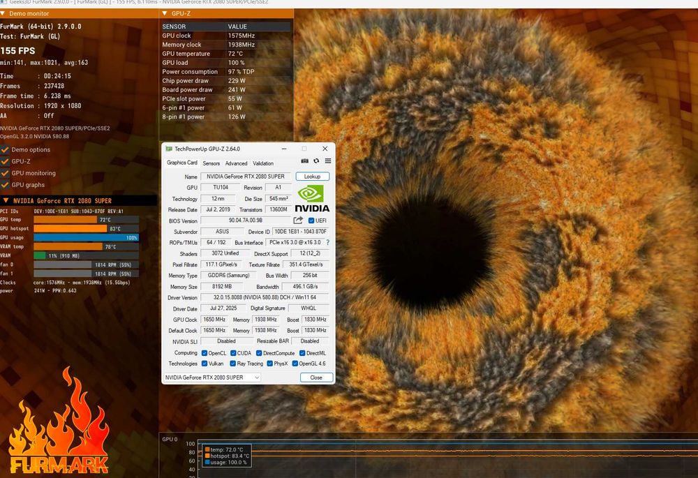Видео карта ASUS Dual RTX 2080 SUPER OC EVO, 8GB 256-bit