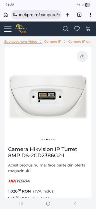 camere hikvision 8 megapixeli