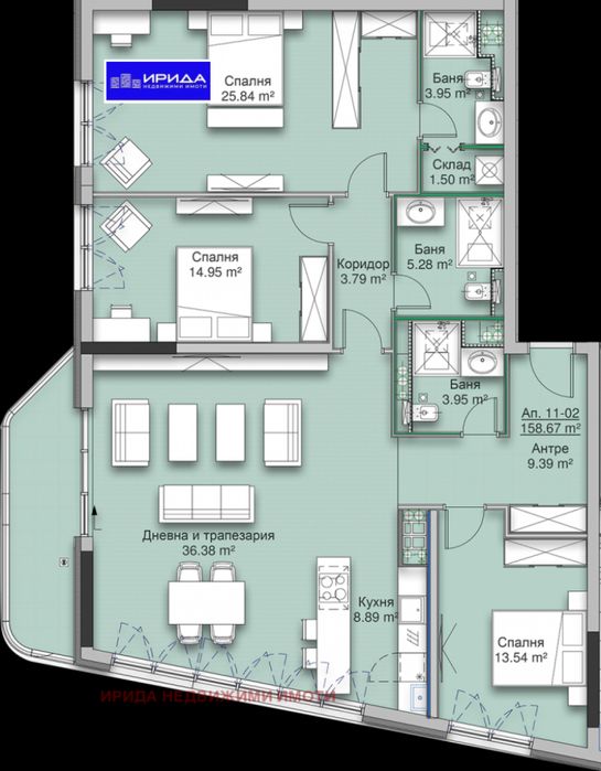 Продава се Многостаен апартамент в София, Кръстова вада - 194 кв.м за 2901 €/кв.м - Снимка #1