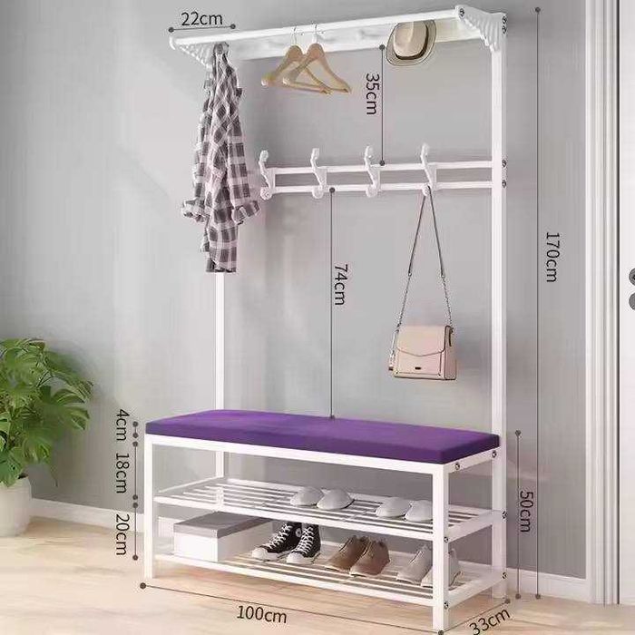 Прихожка с вешалкой и полкой для обуви 60/80/100×30×170 см