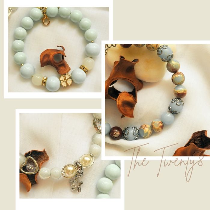 Ръчно изработени гривни с Розова ПРОМОЦИЯ  Кварц  и Шоушан