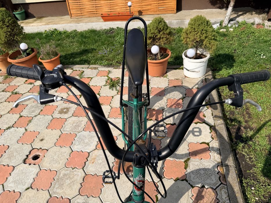 Bicicletă Pegas Cutezător EV Verde – Șa Banană – 7 Viteze – Stare Excelentă