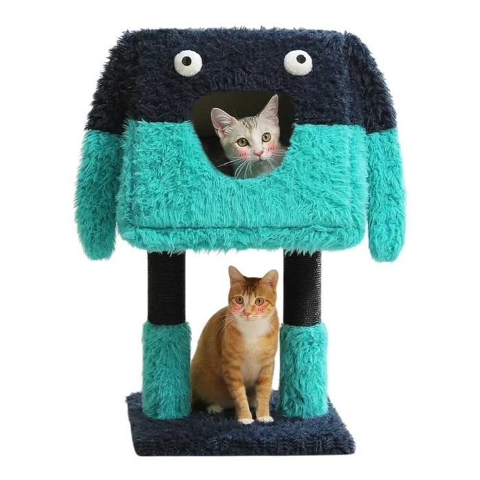 Turn de joaca pisici 2 in 1 – casuta detasabila si stalpi de zgariat