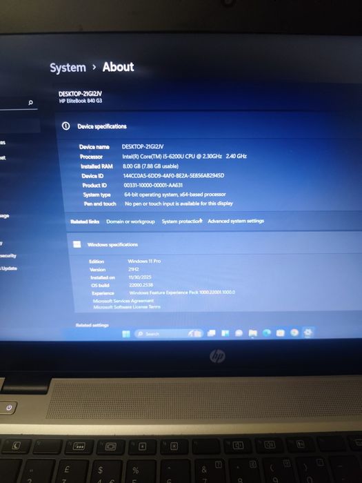Laptop HP 840 G3 i5 SSD 512gb
