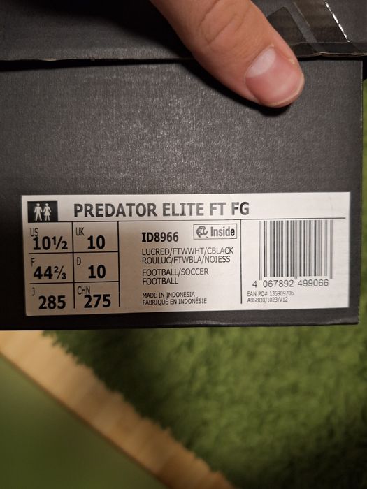 Adidas predator ft 44 2/3