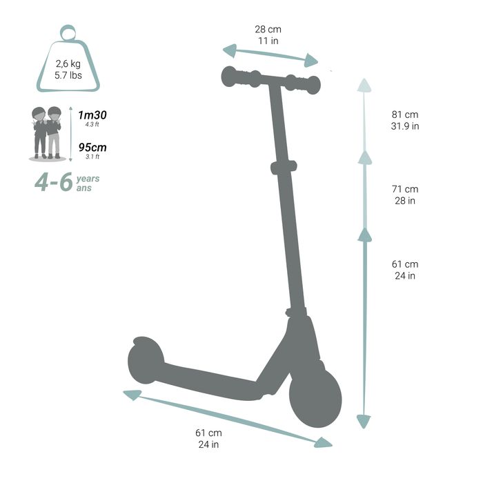 Trotinetă L500 albastru - produs resigilat - (SecondHand) Decathlon