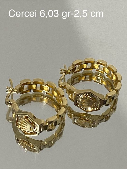 Cercei și brățări aur 14k, certificat de garanție și deschidere colet.