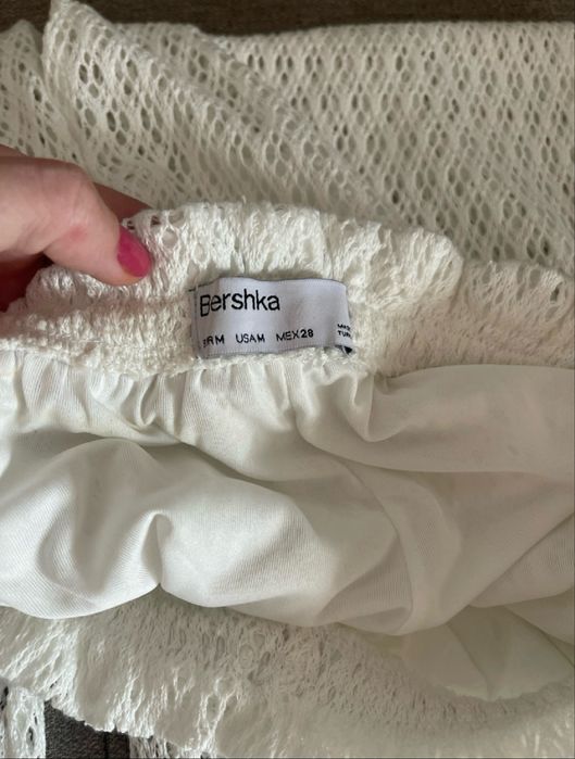 Fusta pantalon din datela evazata Bershka