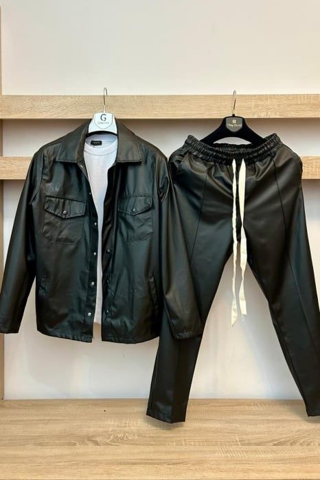 Compleu piele. Negru mărimi xl xxl