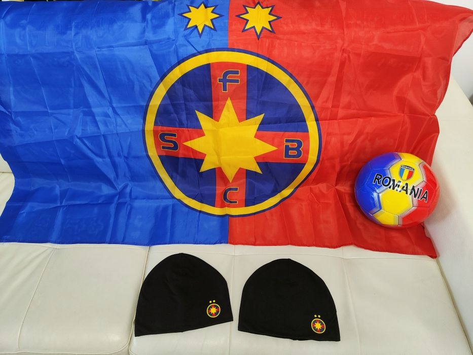 Set Steag FCSB + Căciulă FCSB