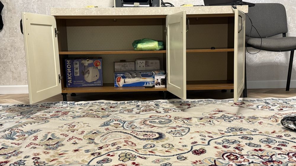 Тумба со столешницей камень ,белая