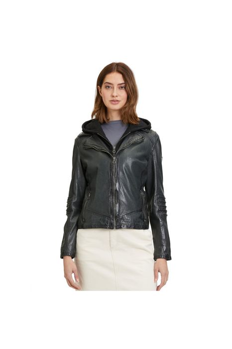 Geaca de Piele Dama Mauritius Verde Inchis GWFlura