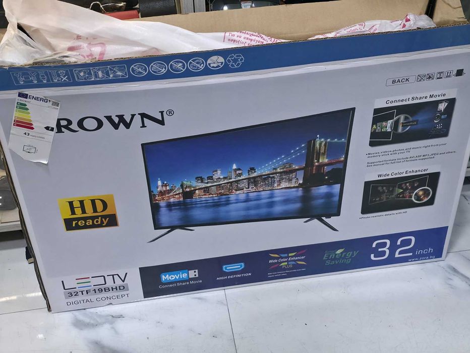Телевизор Crown 32TF19BHD, 32 inch, 81 см, 1366x768