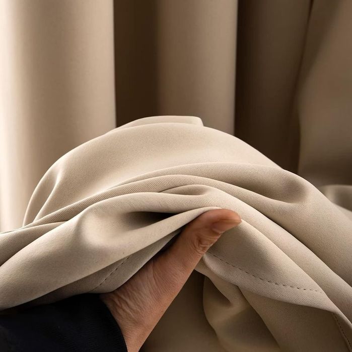 Draperii blackout MIULEE bej 117x228 set 2 buc cu inele