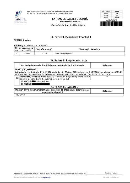 Teren intravilan Rasnov