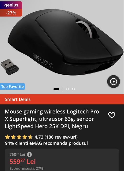 Vand Mouse Logitech Pro X Superlight