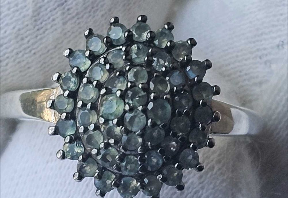 Сребърен пръстен с естествени александрити (Индия) СЕРТИФИКАТ